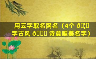 用云字取名网名（4个 🦆 字古风 🐕 诗意唯美名字）